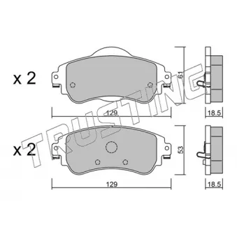 Jeu de 4 plaquettes de frein avant TRUSTING OEM 4254A9