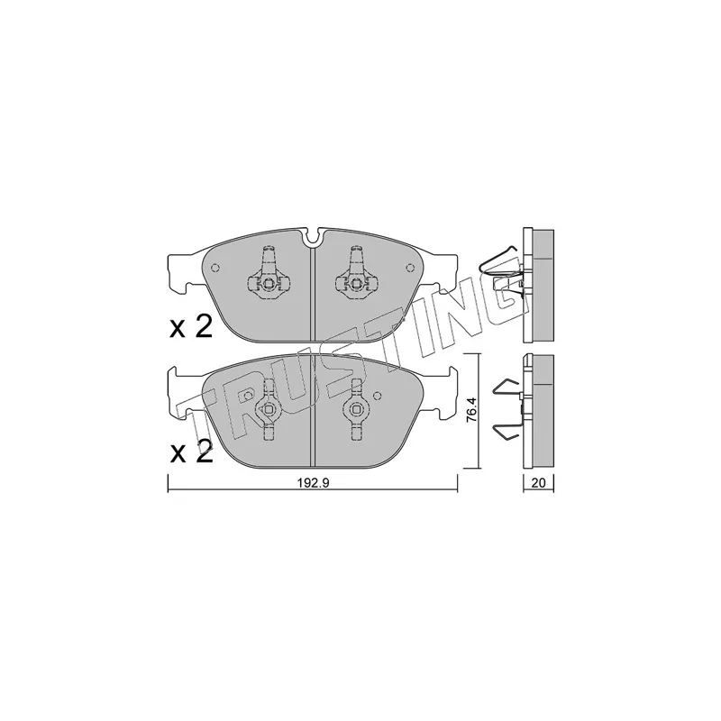 Jeu de 4 plaquettes de frein avant TRUSTING 970.0 - Visuel 1