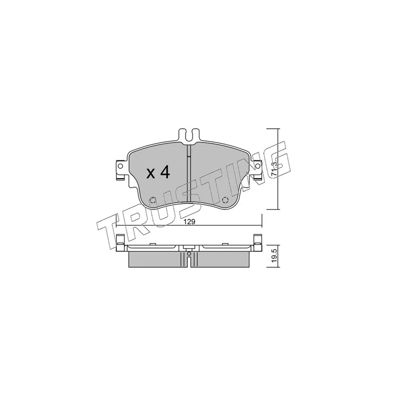 Jeu de 4 plaquettes de frein avant TRUSTING 980.0 - Visuel 1