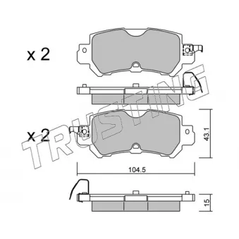 Jeu de 4 plaquettes de frein arrière TRUSTING OEM K0Y12648Z