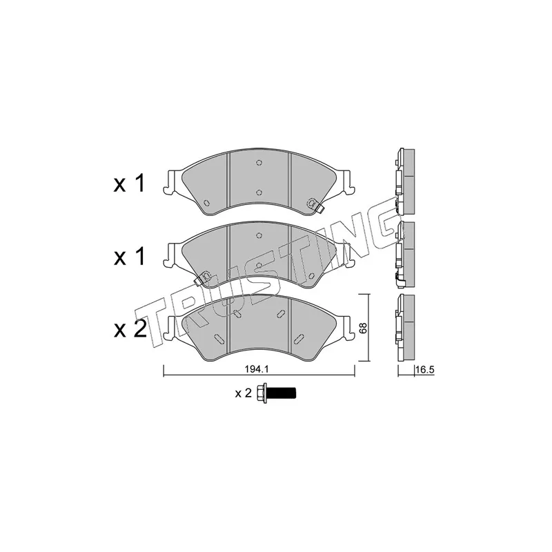 Jeu de 4 plaquettes de frein avant TRUSTING 987.0 - Visuel 1