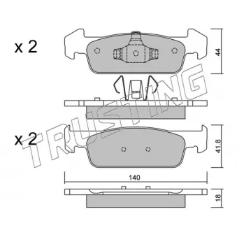 Jeu de 4 plaquettes de frein avant TRUSTING OEM 410602396R