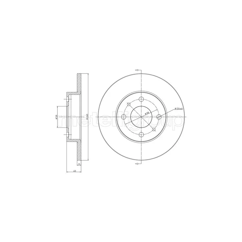 Jeu de 2 disques de frein arrière TRUSTING DF032 - Visuel 1