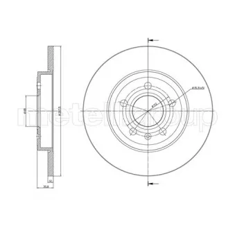 Jeu de 2 disques de frein arrière TRUSTING OEM 8E0615601M