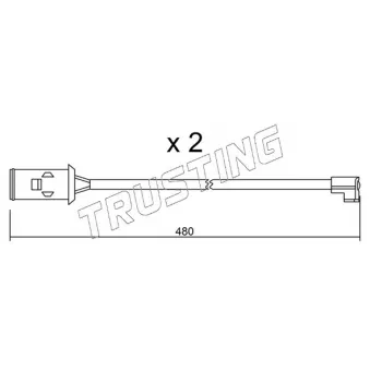 Contact d'avertissement, usure des plaquettes de frein TRUSTING SU.101K pour IVECO EUROCARGO 100 E 15, 100 E 15 P - 143cv