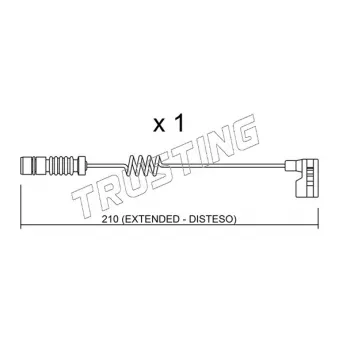 Contact d'avertissement, usure des plaquettes de frein TRUSTING OEM A9015400217