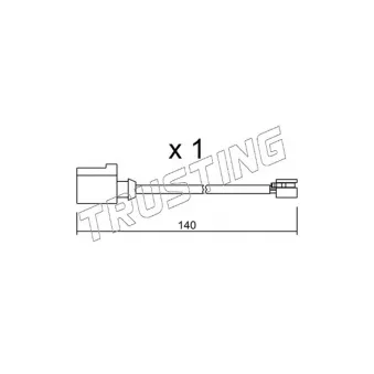 Contact d'avertissement, usure des plaquettes de frein TRUSTING OEM 7P0907637C