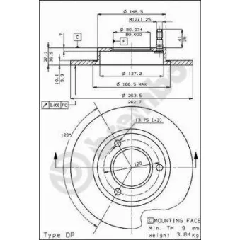 AP 10133 - Jeu de 2 disques de frein avant
