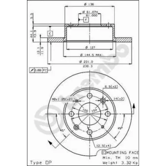 AP 14111 - Jeu de 2 disques de frein avant