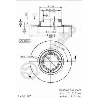 AP 14675 - Jeu de 2 disques de frein arrière