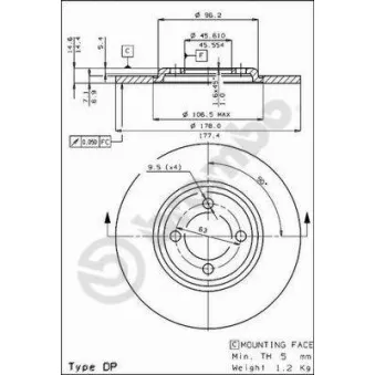 AP 18400 - Jeu de 2 disques de frein arrière