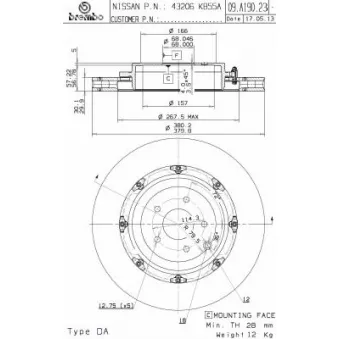 AP 25483 Z - Jeu de 2 disques de frein arrière