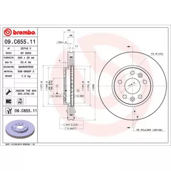 Jeu de 2 disques de frein arrière AP [25743 V]