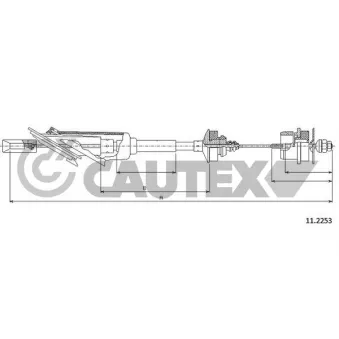 Tirette à câble, commande d'embrayage CAUTEX OEM 96262085