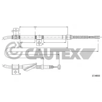 CAUTEX 761517 - Tirette à câble, frein de stationnement arrière droit