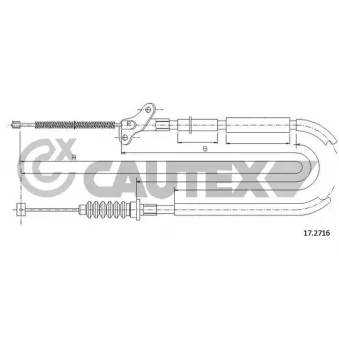 CAUTEX 761580 - Tirette à câble, frein de stationnement
