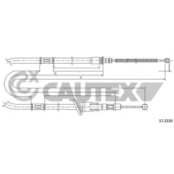 Tirette à câble, frein de stationnement CAUTEX 761801