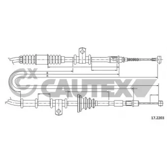 Tirette à câble, frein de stationnement CAUTEX [761802]