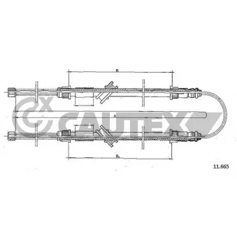 Tirette à câble, frein de stationnement arrière droit CAUTEX 762366