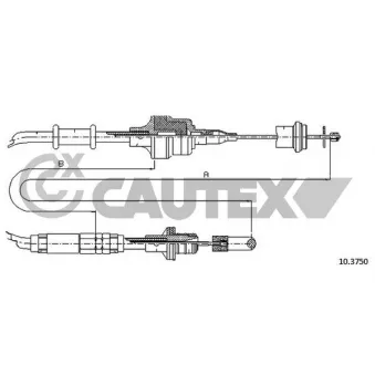 CAUTEX 762539 - Tirette à câble, commande d'embrayage
