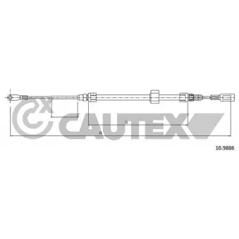 CAUTEX 763037 - Tirette à câble, frein de stationnement