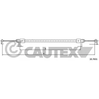 Tirette à câble, frein de stationnement CAUTEX 763040
