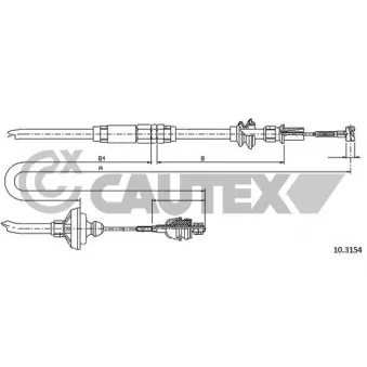 Tirette à câble, commande d'embrayage CAUTEX OEM 6K1721335J