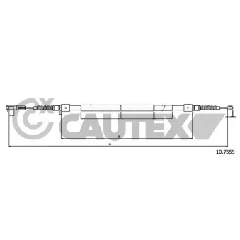 CAUTEX 766010 - Tirette à câble, frein de stationnement