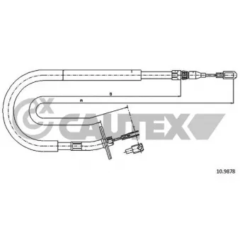 Tirette à câble, frein de stationnement CAUTEX OEM A9044200685
