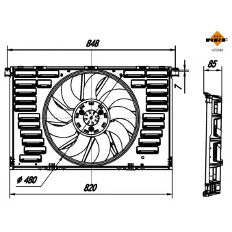 Ventilateur, refroidissement du moteur NRF OEM 9A712120301