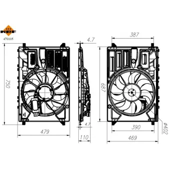 Ventilateur, refroidissement du moteur NRF 470105