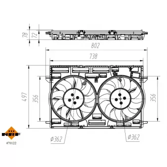 NRF 470122 - Ventilateur, refroidissement du moteur