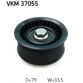 Poulie renvoi/transmission, courroie trapézoïdale à nervures SKF [VKM 37055]