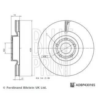 Jeu de 2 disques de frein avant BLUE PRINT ADBP430165