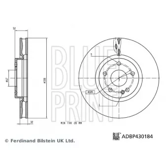 Jeu de 2 disques de frein avant BLUE PRINT ADBP430184 pour MERCEDES-BENZ VITO Electric - 116cv