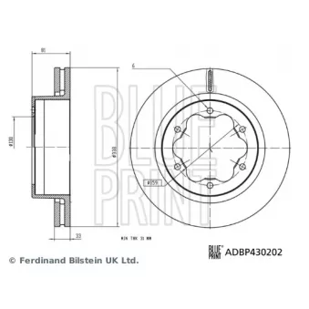 Jeu de 2 disques de frein arrière BLUE PRINT ADBP430202
