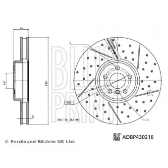 Disque de frein avant droit BLUE PRINT ADBP430216