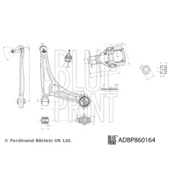 BLUE PRINT ADBP860164 - Bras de liaison, suspension de roue avant droit