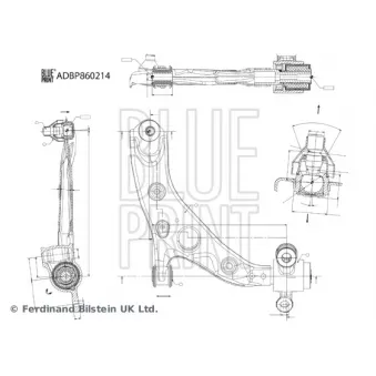 BLUE PRINT ADBP860214 - Bras de liaison, suspension de roue avant droit