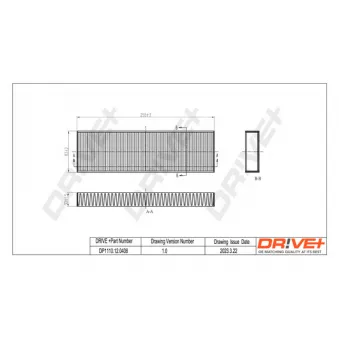 Filtre, air de l'habitacle Dr!ve+ DP1110.12.0408 pour CITROEN C4 1.5 BlueHDi 130 - 131cv