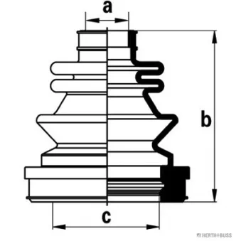 Soufflets de cardan avant HERTH+BUSS JAKOPARTS OEM 96245292