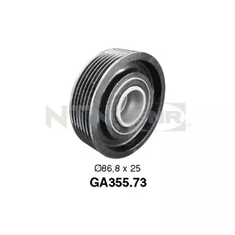 Poulie renvoi/transmission, courroie trapézoïdale à nervures SNR GA355.73 pour RENAULT LAGUNA 2.2 D - 83cv