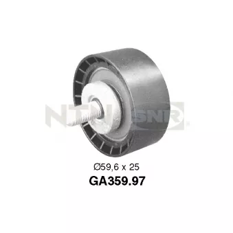 Poulie renvoi/transmission, courroie trapézoïdale à nervures SNR OEM 9637024080