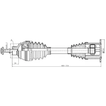 Arbre de transmission OPEN PARTS DRS6504.00 pour AUDI A4 2.0 TFSI flexible fuel quattro - 180cv
