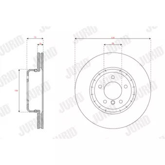 Jeu de 2 disques de frein avant JURID OEM 34116778647