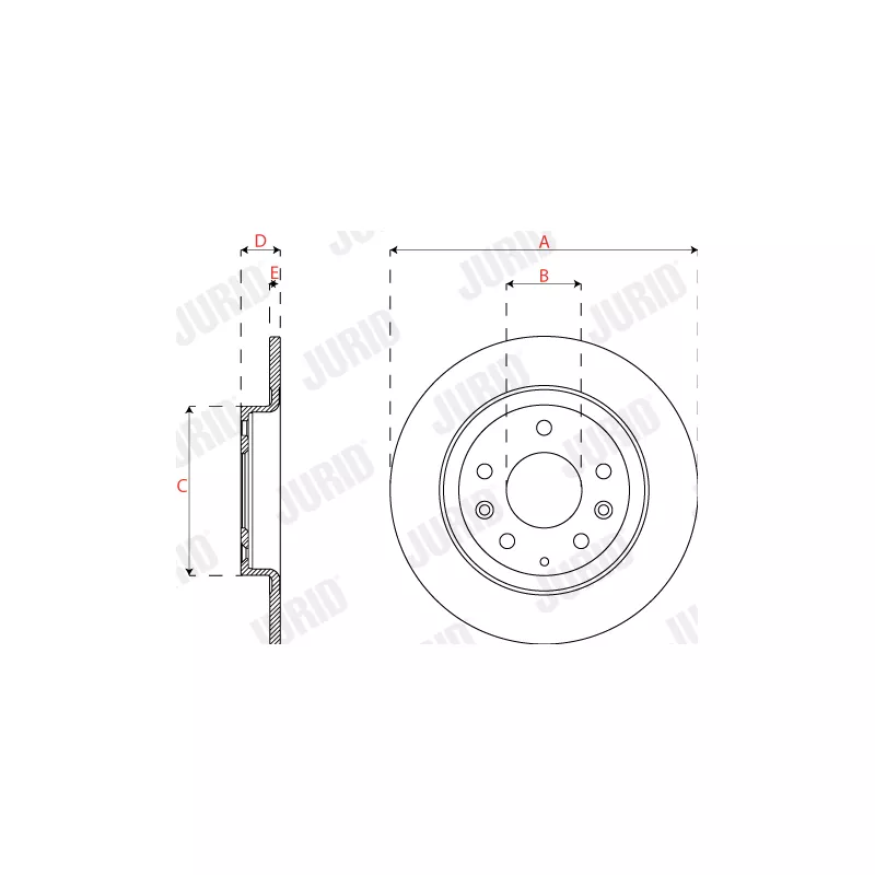 Jeu de 2 disques de frein arrière JURID 563285JC - Visuel 2
