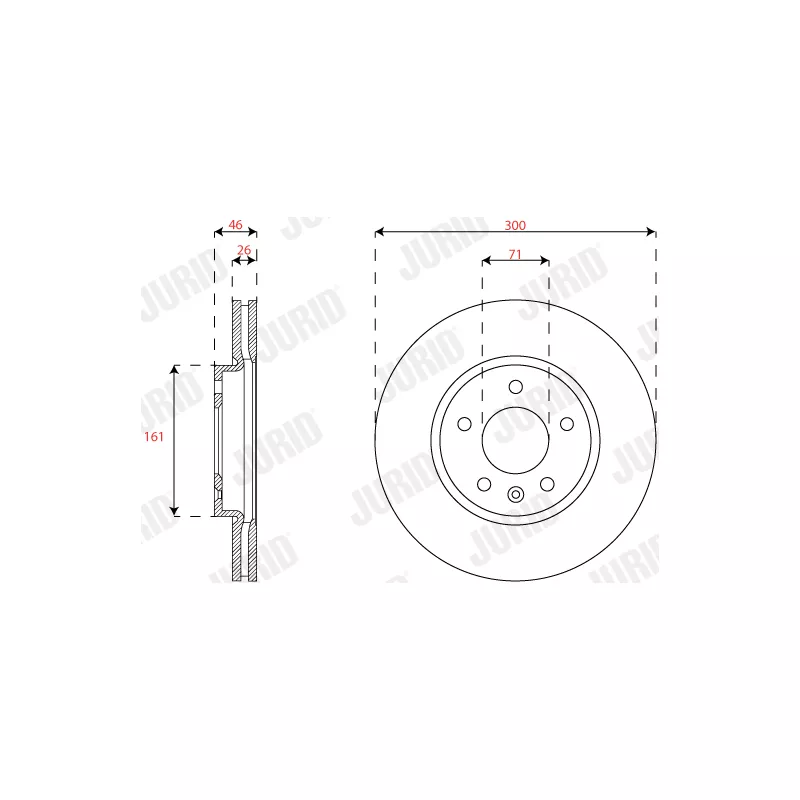 Jeu de 2 disques de frein avant JURID 563310JC - Visuel 1
