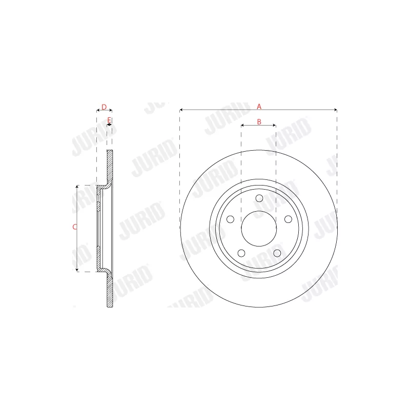 Jeu de 2 disques de frein arrière JURID 563315JC - Visuel 2