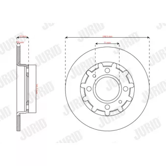 Jeu de 2 disques de frein arrière JURID OEM 1643574180