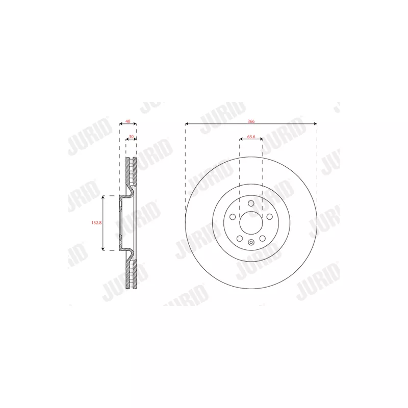 Jeu de 2 disques de frein avant JURID 563477JC - Visuel 1